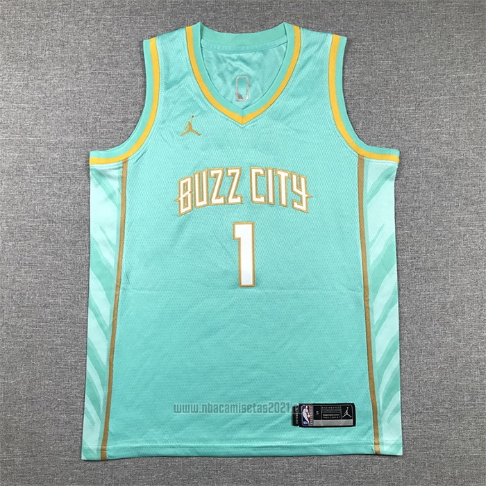 Camiseta Nino Charlotte Hornets Lamelo Ball #1 Ciudad 2023-24 Verde